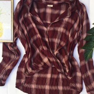 Hollister  Plaid Cross Over Top